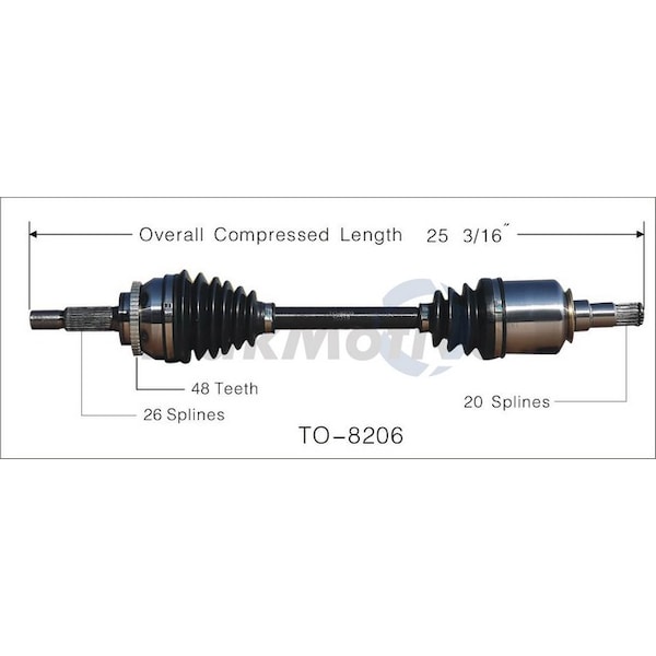 Surtrack Axle Cv Axle Shaft, To-8206 TO-8206 - main